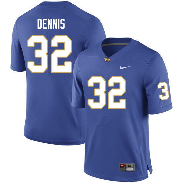 Men #32 SirVocea Dennis Pitt Panthers College Football Jerseys Sale-Royal